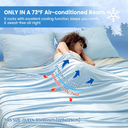 Summer Cooling Blanket, Double Cooling Blanket, 1 Count Cold Air Conditioning Nylon Blanket, Lightweight Breathable Soft Cooling Smooth Blankets for Sleeping, Cozy Room Accessories, Mother'S Day Gifts, Bedroom Accessories #GLOBAL PICKS