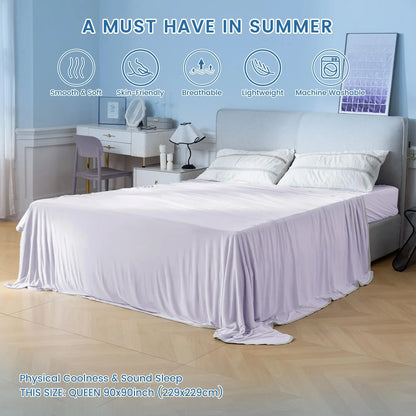 Summer Cooling Blanket, Double Cooling Blanket, 1 Count Cold Air Conditioning Nylon Blanket, Lightweight Breathable Soft Cooling Smooth Blankets for Sleeping, Cozy Room Accessories, Mother'S Day Gifts, Bedroom Accessories #GLOBAL PICKS